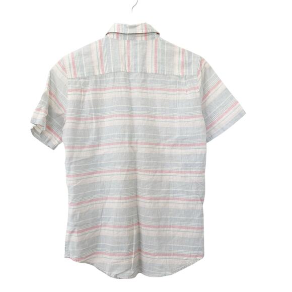 Hope & Henry Pink Blue Linen Organic Cotton Button Down Sz XL - Picture 4 of 5